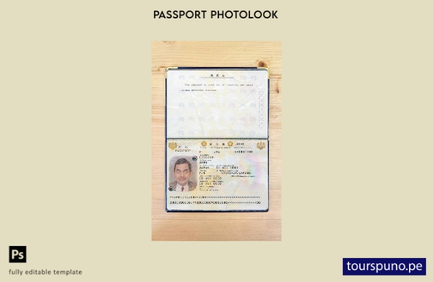 Plantilla de aspecto fotográfico del pase de Japón lista para imprimir